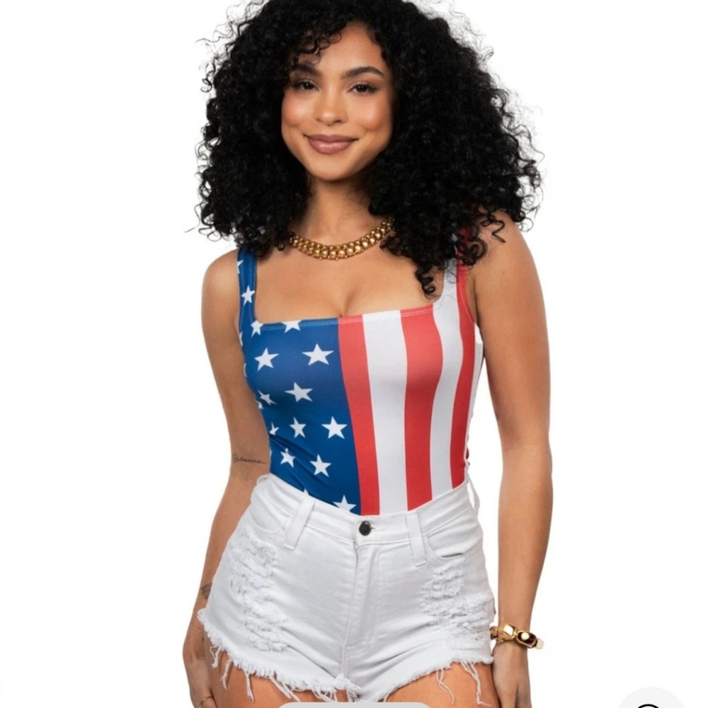American flag Tipsy Elves bodysuit